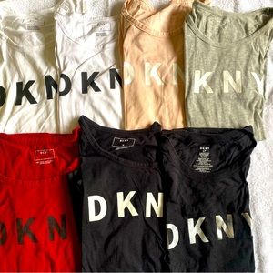 7 DKNY Logo T-shirt bundle in size S. Like new, some unworn.